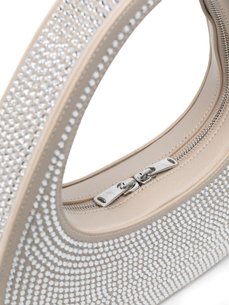 Neutral Swipe Mini Crystal-embellished Shoulder Bag