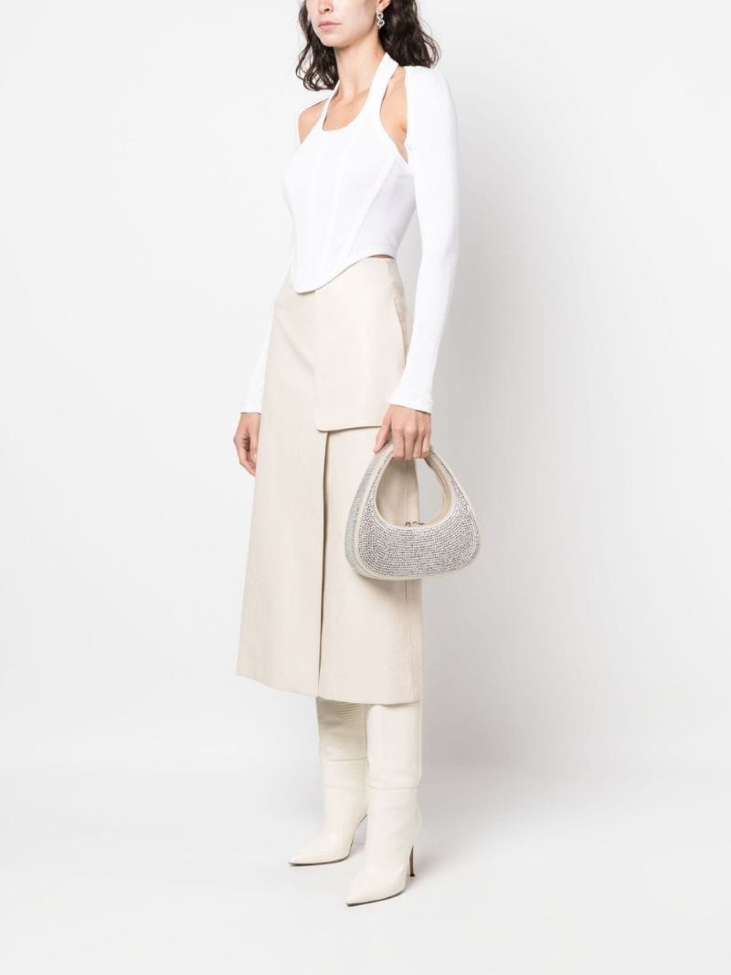 Neutral Swipe Mini Crystal-embellished Shoulder Bag