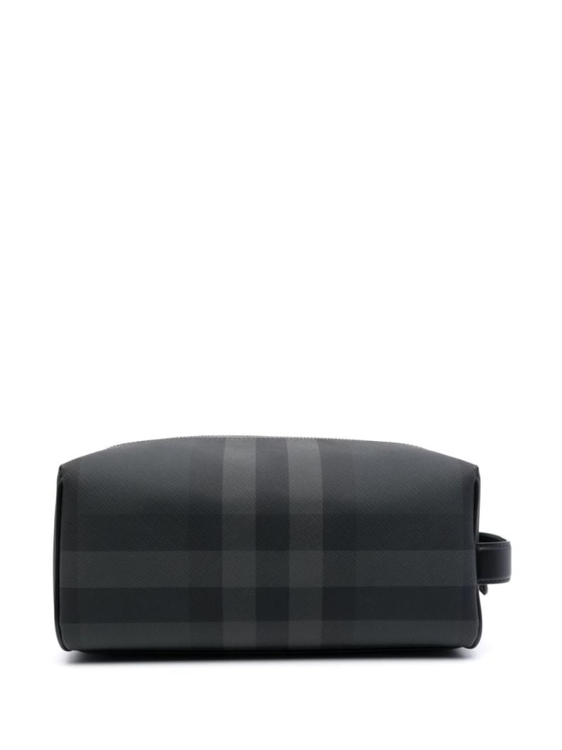 Grey Check-pattern Wash Bag