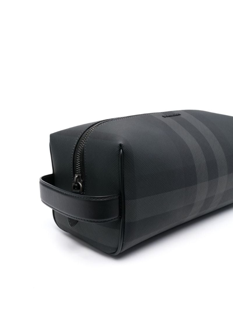 Grey Check-pattern Wash Bag
