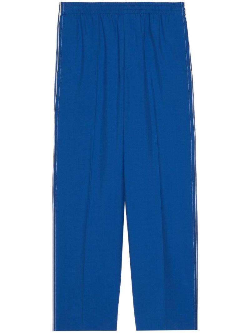Blue Wide-leg Mohair Trousers