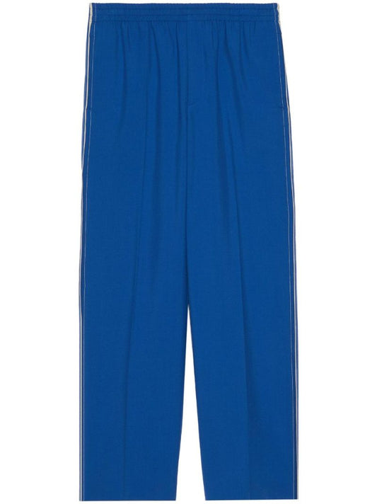 Blue Wide-leg Mohair Trousers