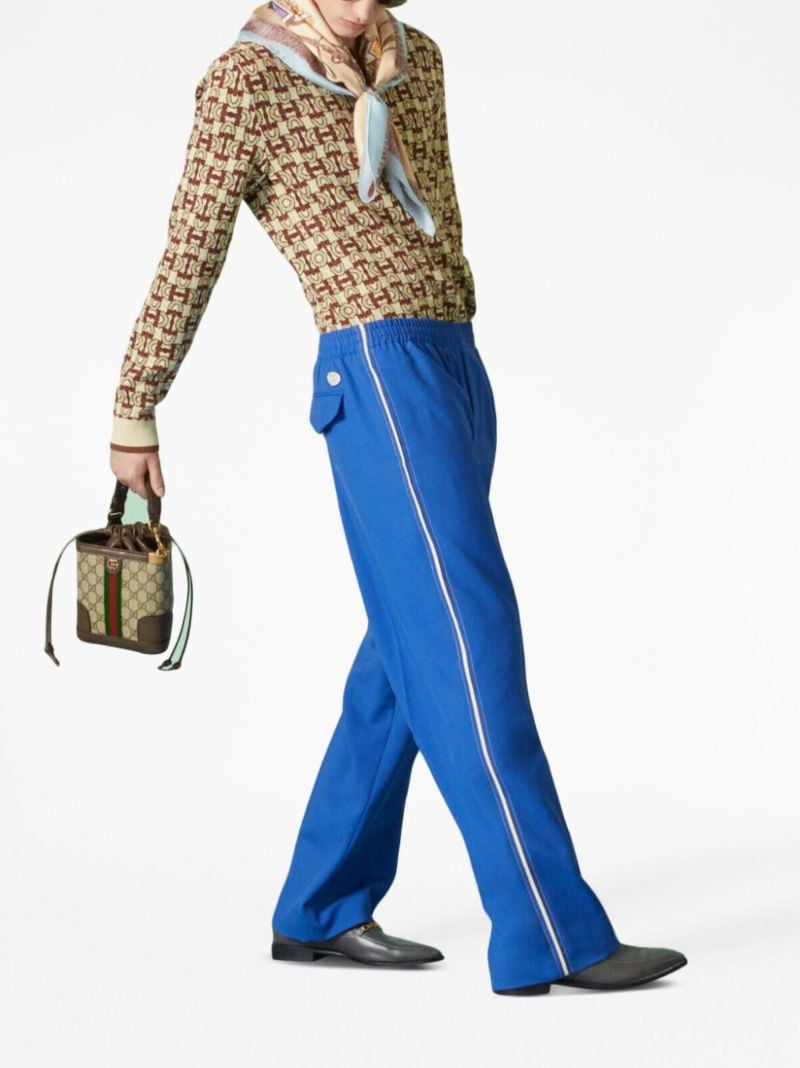Blue Wide-leg Mohair Trousers