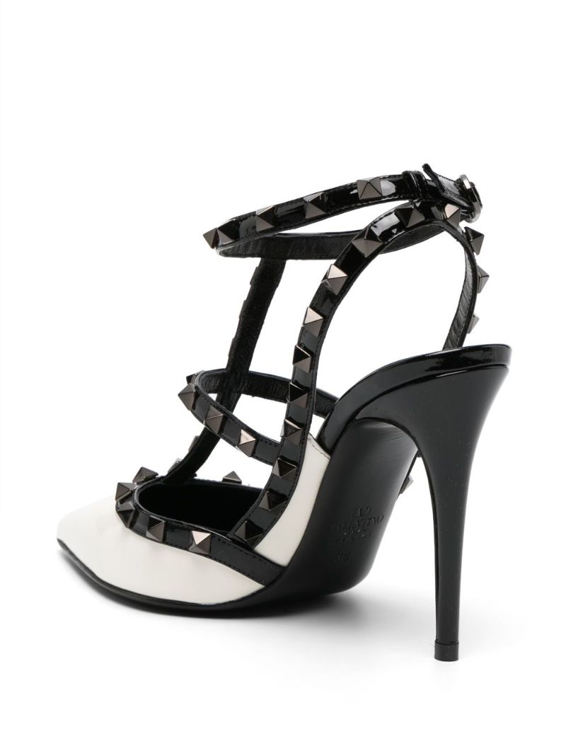 White Rockstud 112 Leather Pumps