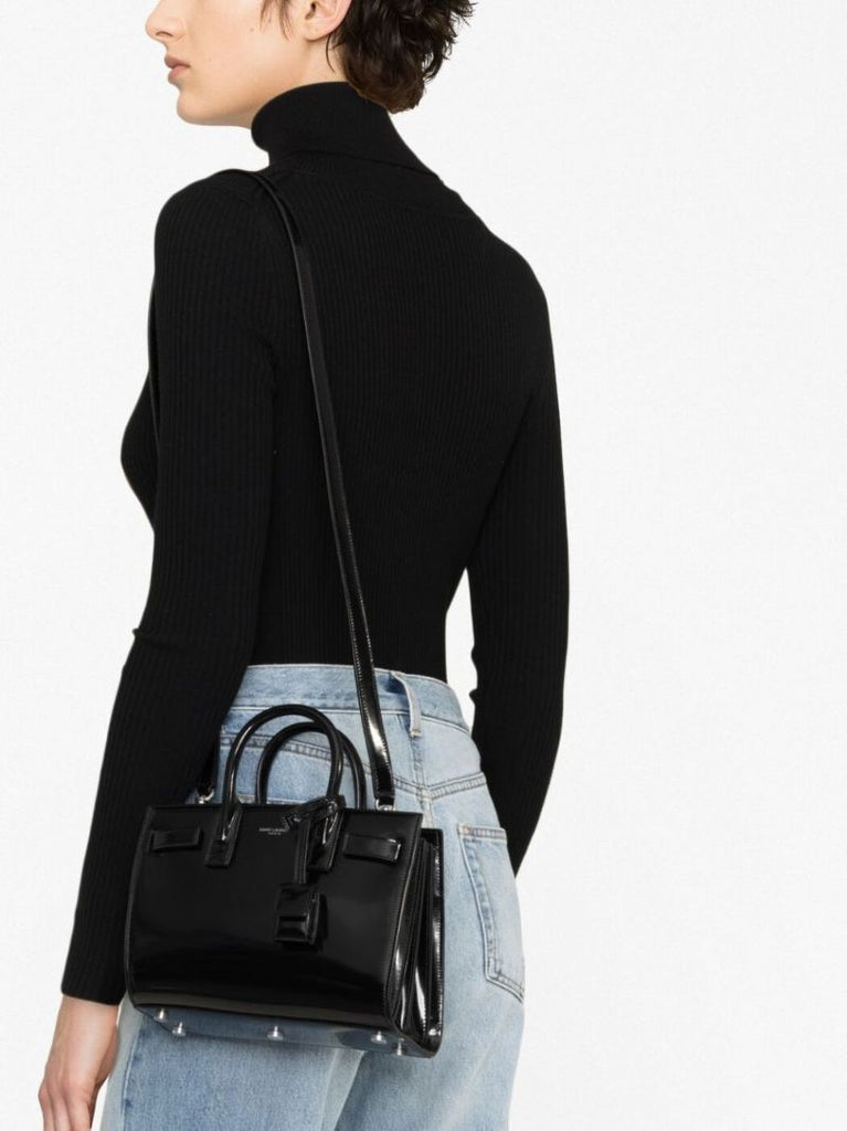 Black Sac De Jour Nano Leather Tote Bag