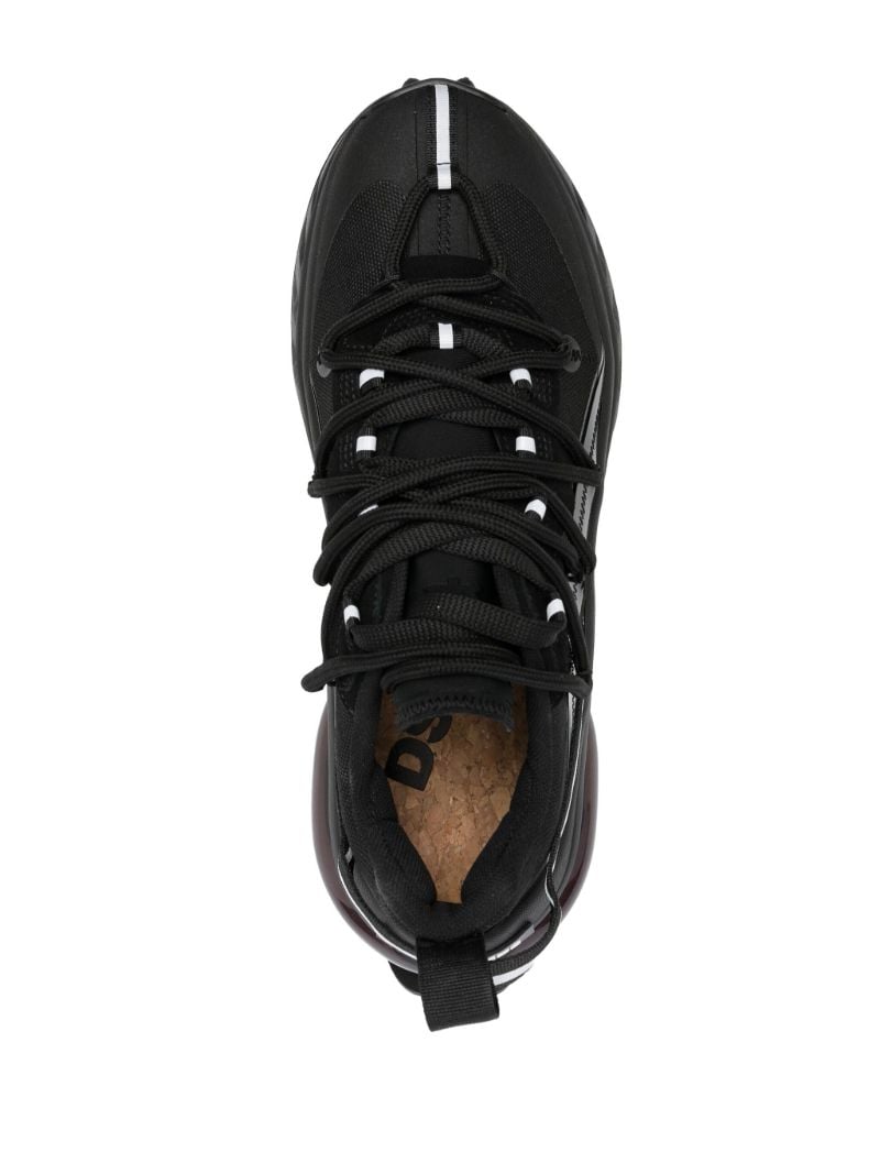 Black Bubble Panelled Chunky Sneakers