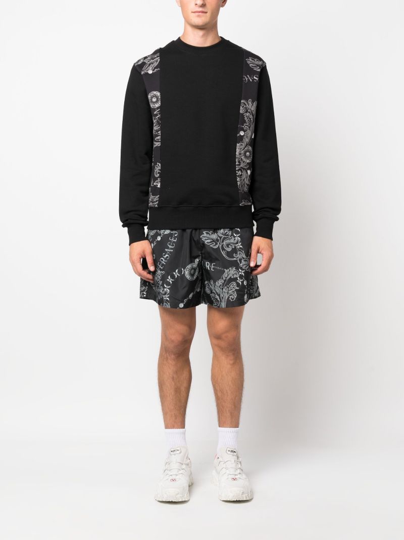 Black Chain Couture Drawstring Shorts