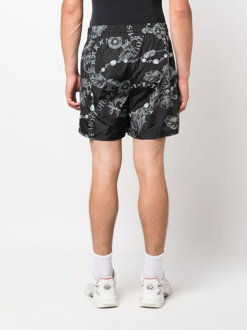 Black Chain Couture Drawstring Shorts