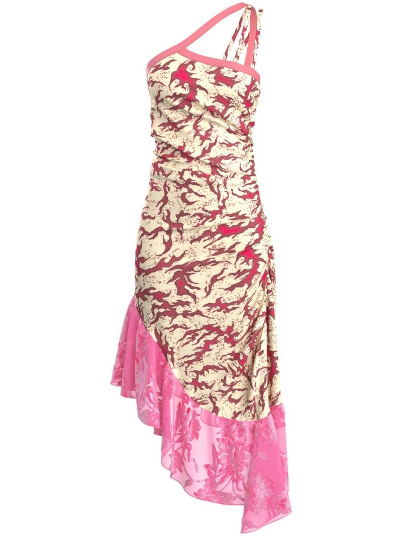 Pink Albi Ruched Asymmetric Dress