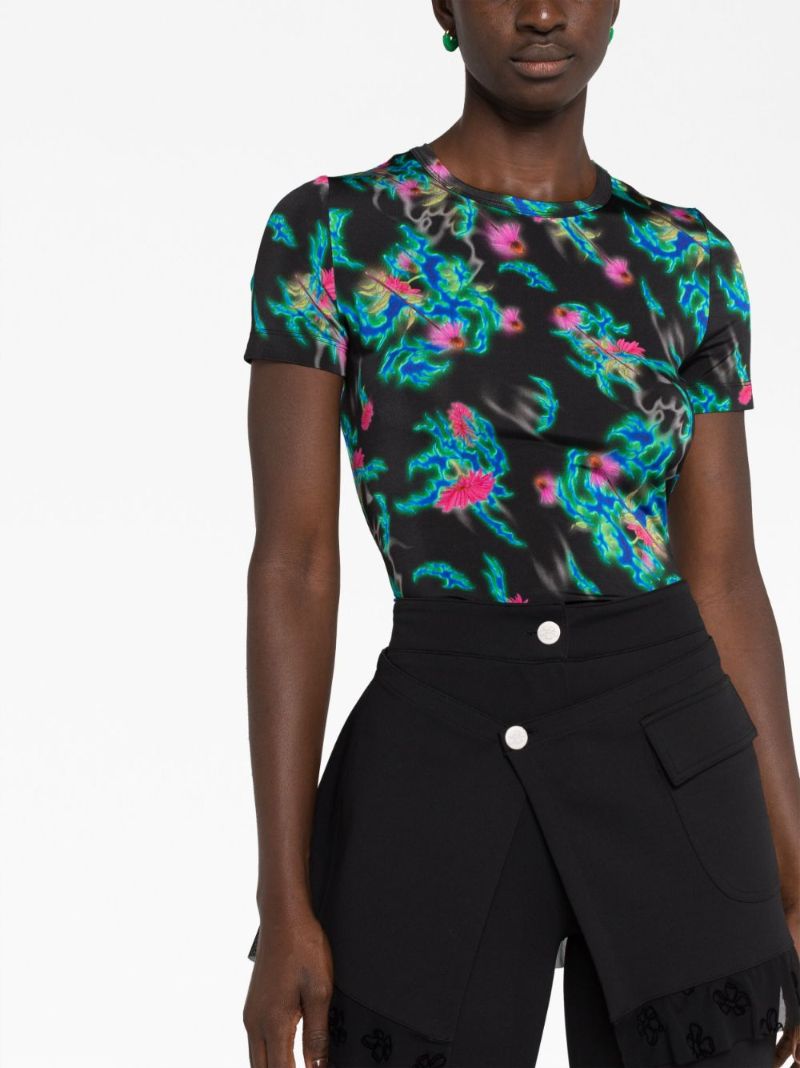 Black Abstract Print T-shirt