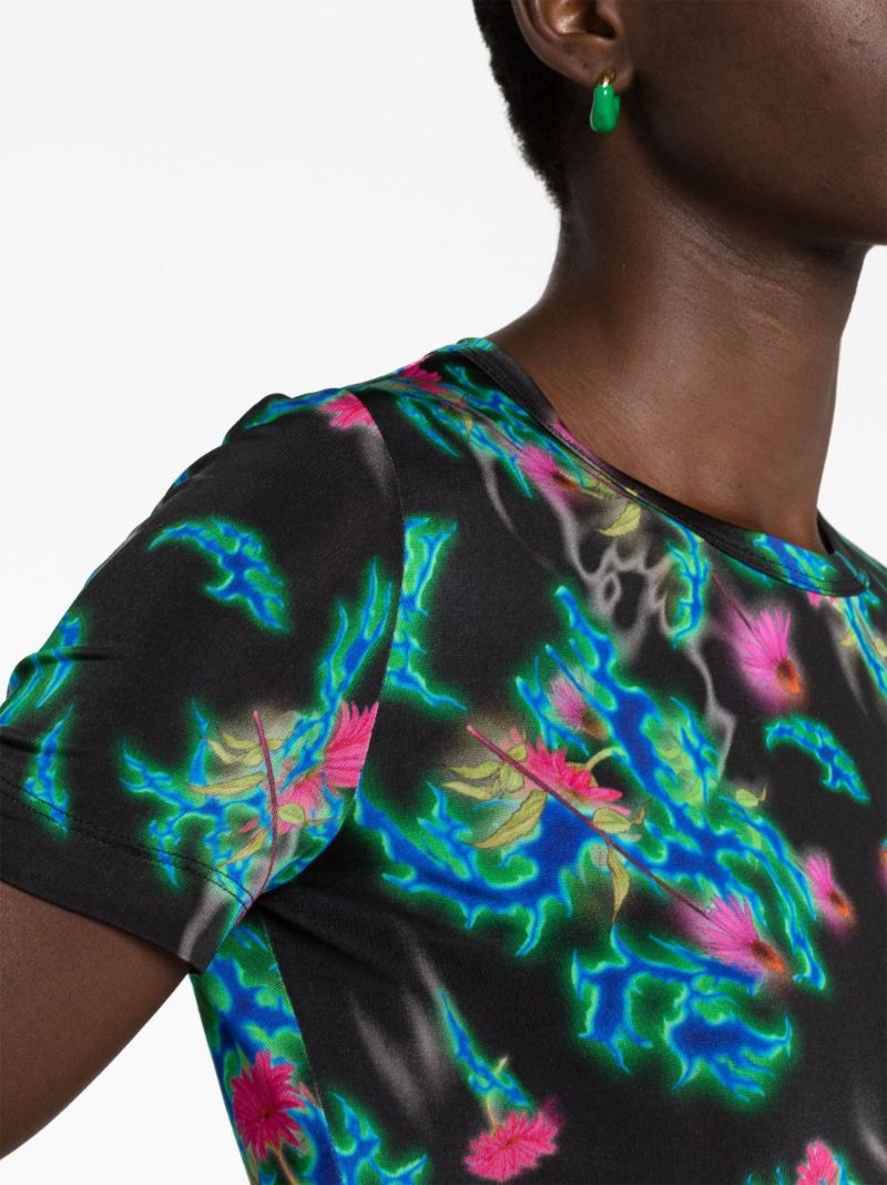 Black Abstract Print T-shirt