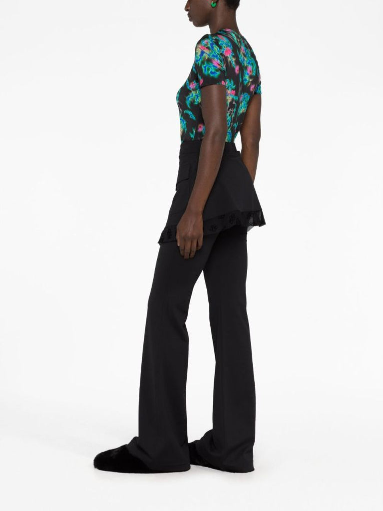 Black Abstract Print T-shirt