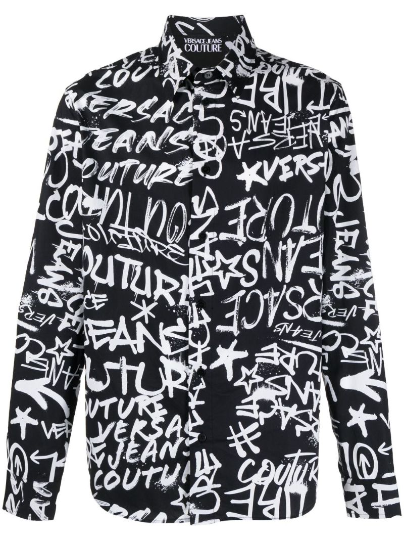 Black Logo-print Cotton Shirt