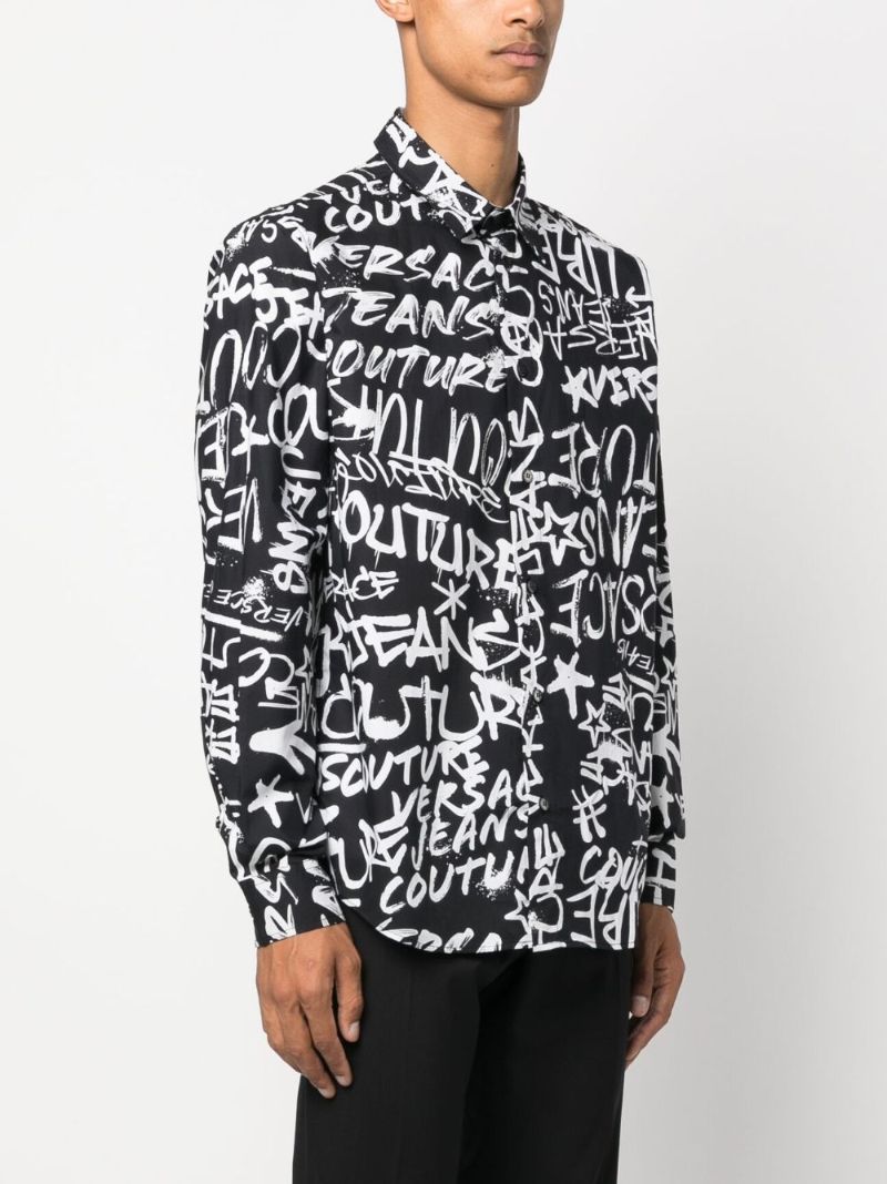 Black Logo-print Cotton Shirt