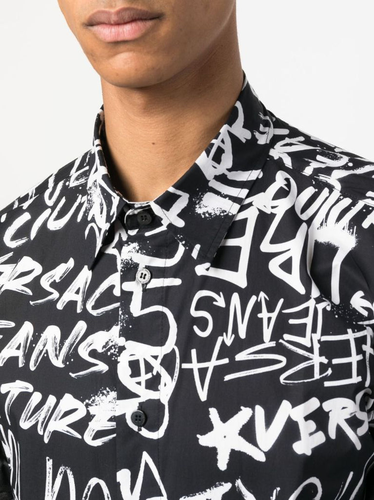 Black Logo-print Cotton Shirt