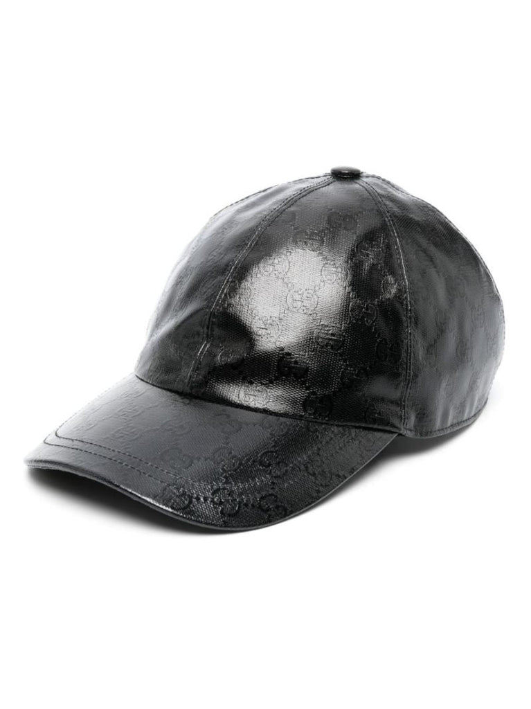Black Interlocking G-logo Leather Baseball Cap