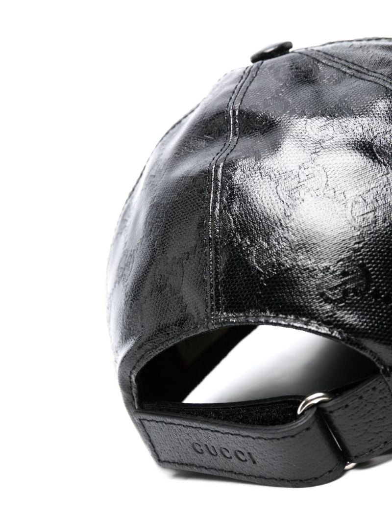 Black Interlocking G-logo Leather Baseball Cap