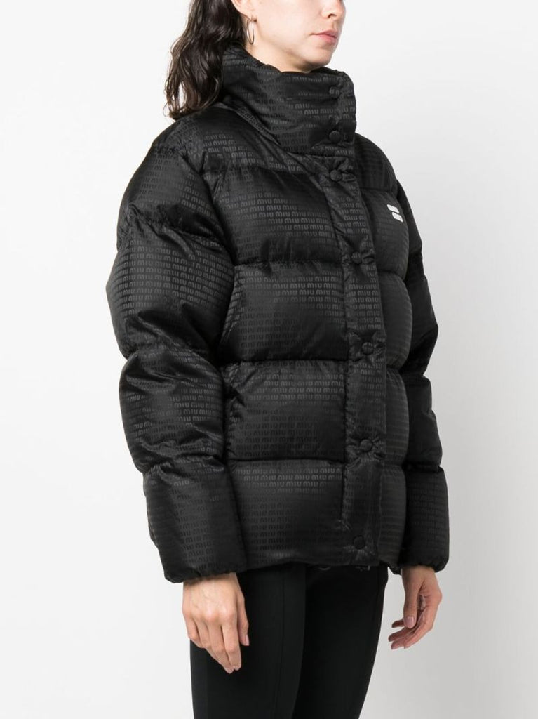 Black Logo-print Quilted Jacket