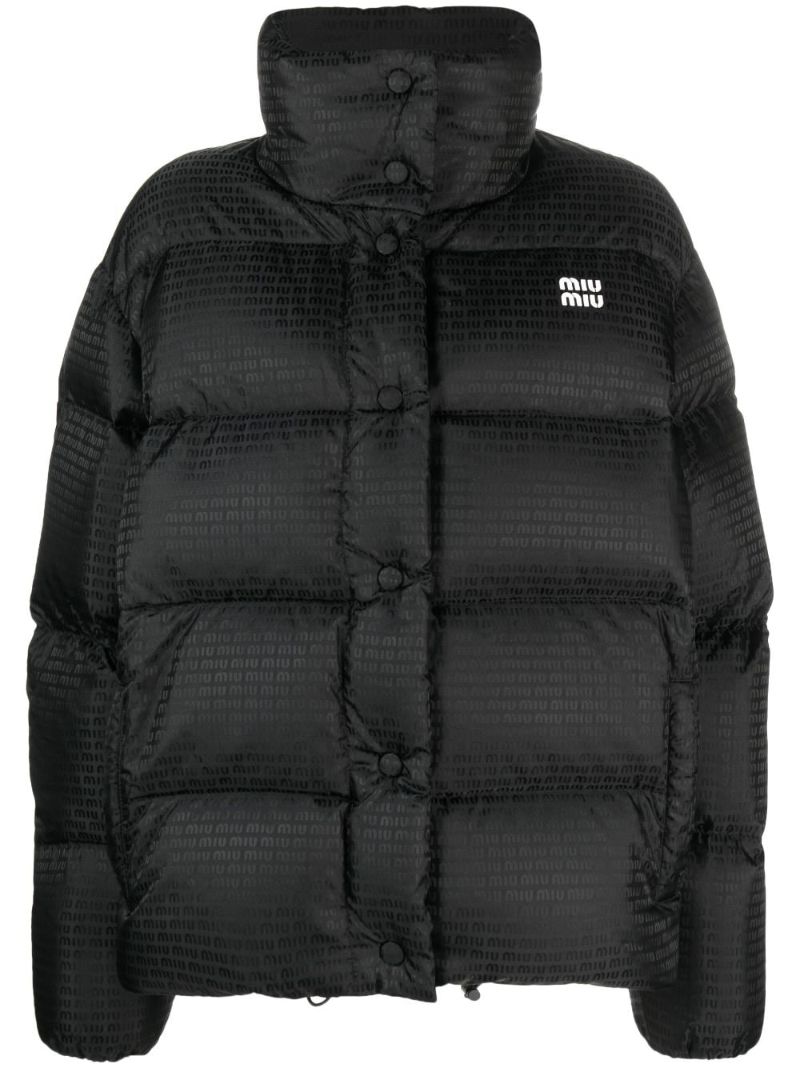 Black Logo-print Quilted Jacket