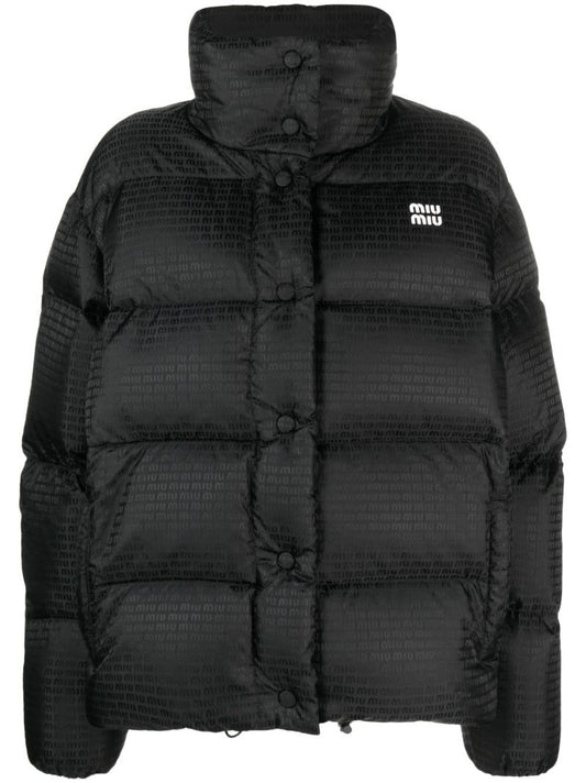 Black Logo-print Quilted Jacket