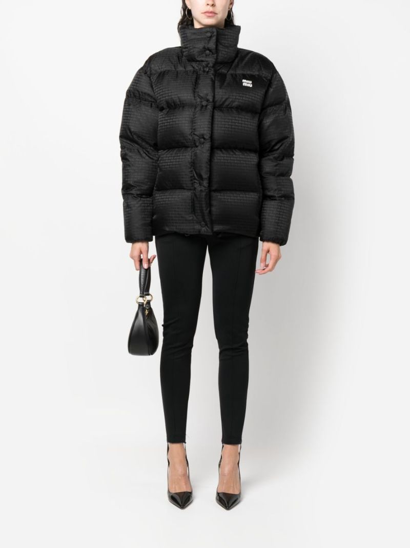 Black Logo-print Quilted Jacket