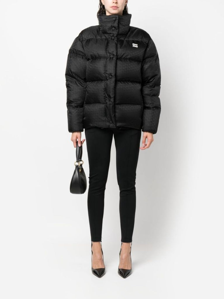 Black Logo-print Quilted Jacket