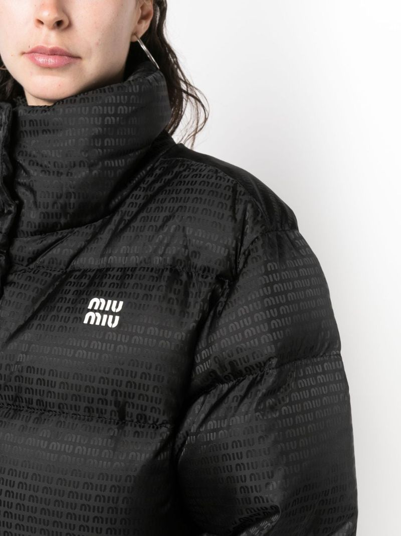 Black Logo-print Quilted Jacket