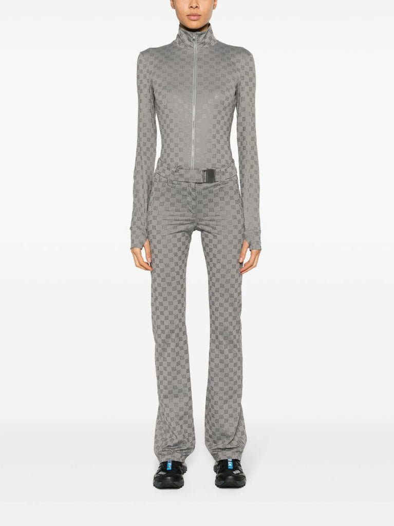 Grey Monogram Zip-up Jacket