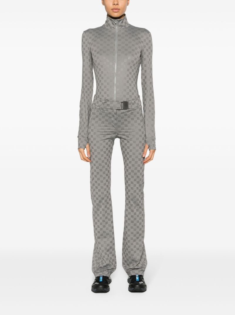 Grey Monogram Zip-up Jacket
