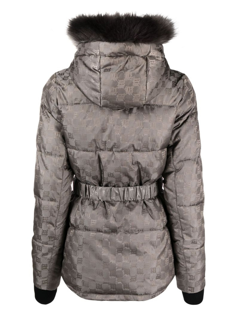 Grey Logo Jacquard Padded Ski Jacket