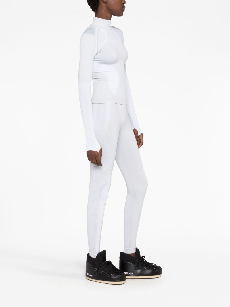 Grey Logo Jacquard Ski Leggings