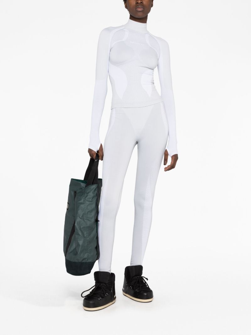 Grey Logo Jacquard Ski Leggings