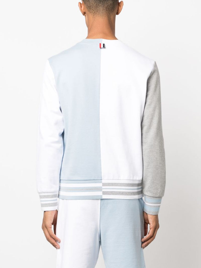 White and Blue Fun Mix Cotton Sweatshirt