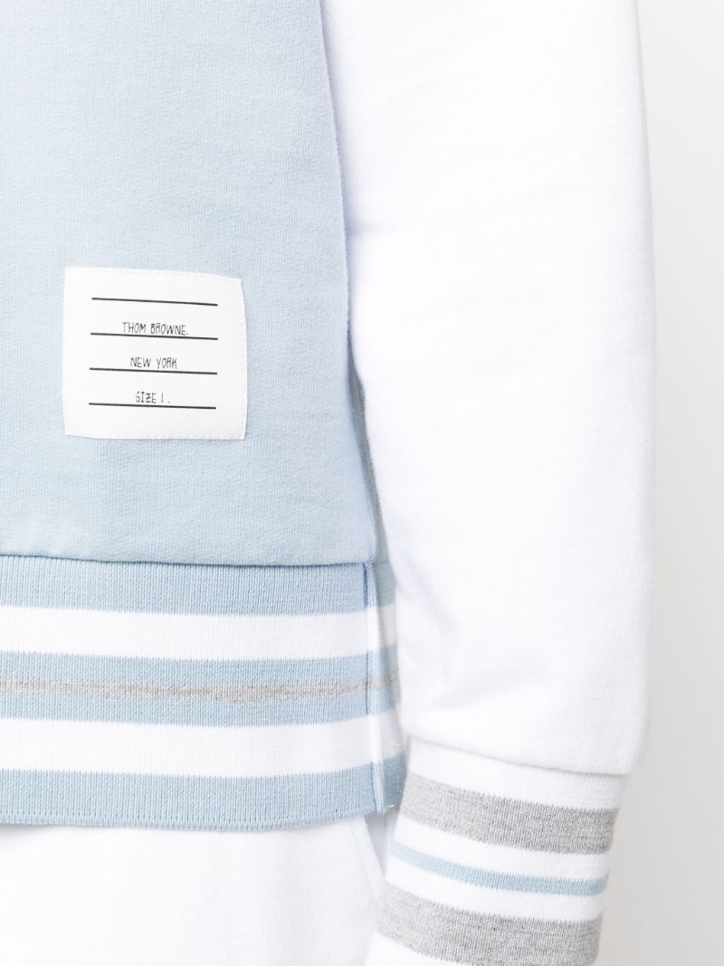 White and Blue Fun Mix Cotton Sweatshirt