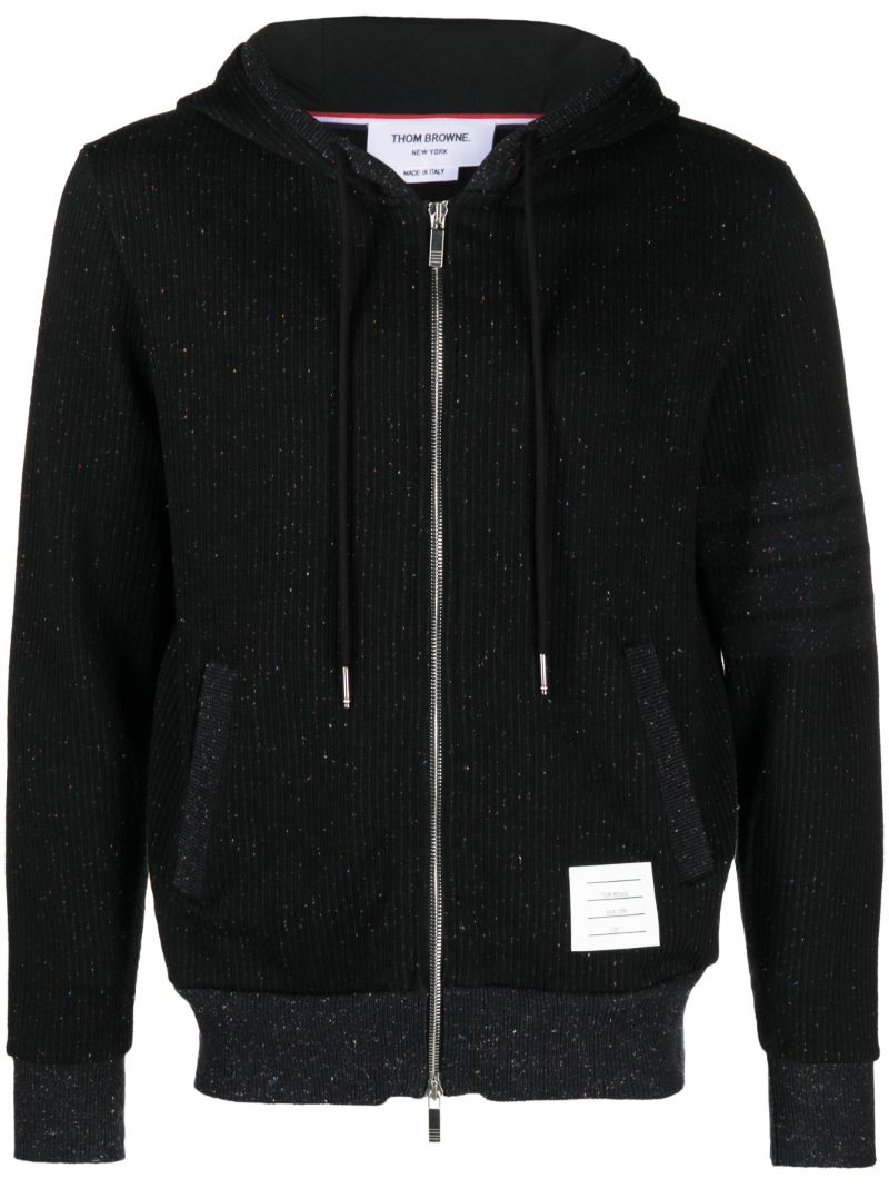 Black Logo-appliquÃ_x0083_Â© Cotton Hoodie