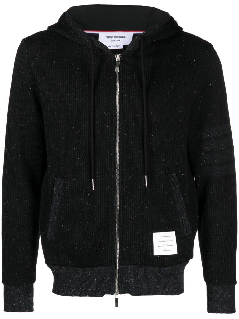 Black Logo-appliquÃ_x0083_Â© Cotton Hoodie