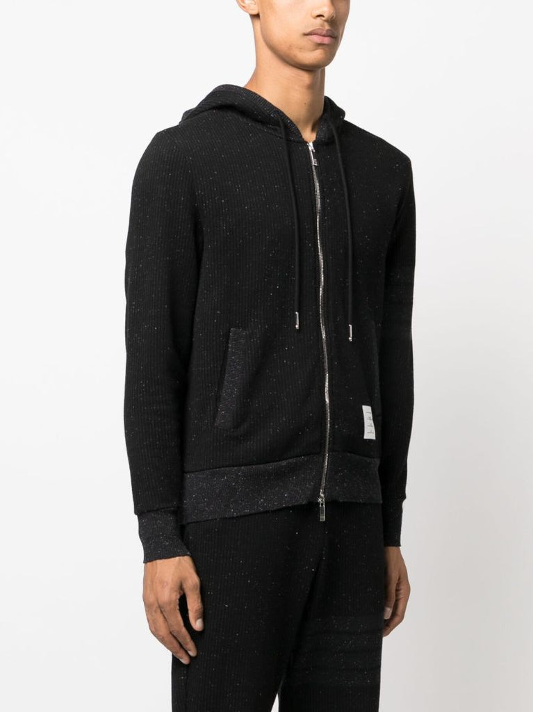 Black Logo-appliquÃ_x0083_Â© Cotton Hoodie