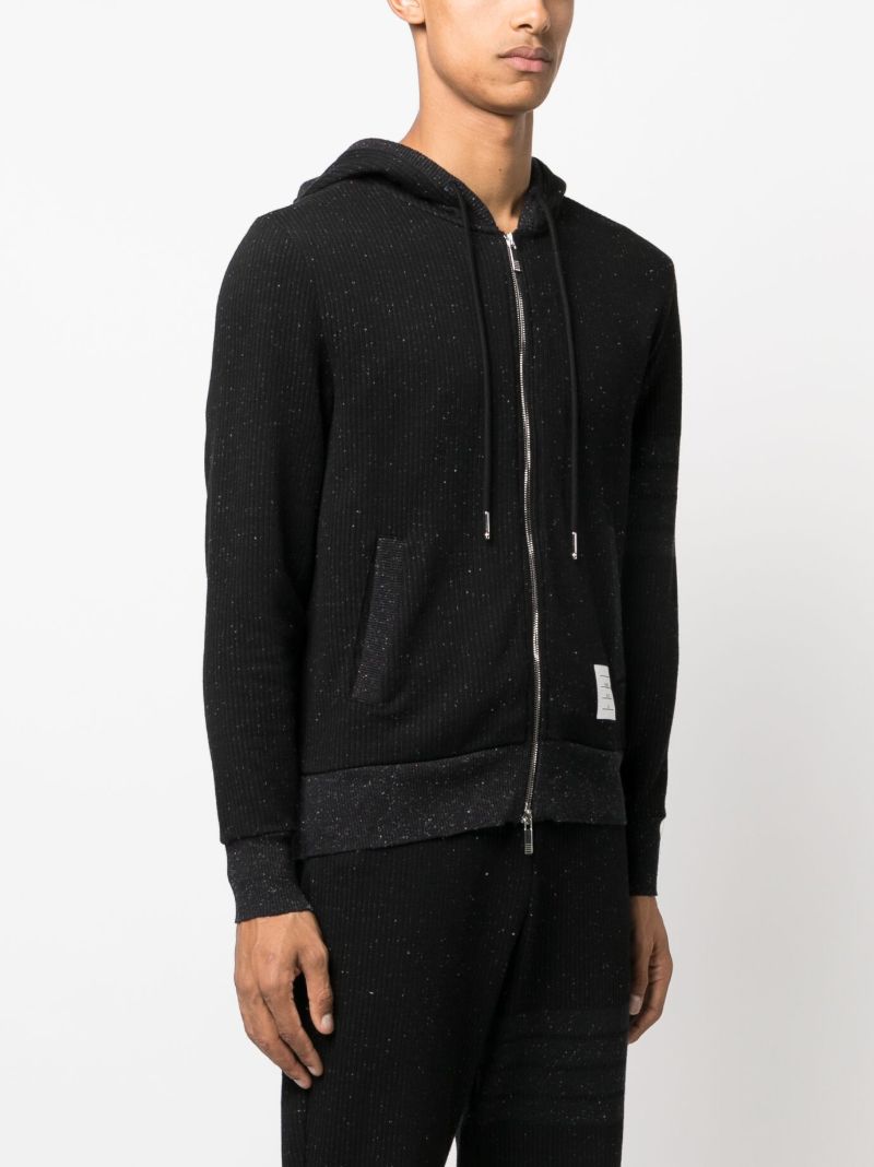 Black Logo-appliquÃ_x0083_Â© Cotton Hoodie