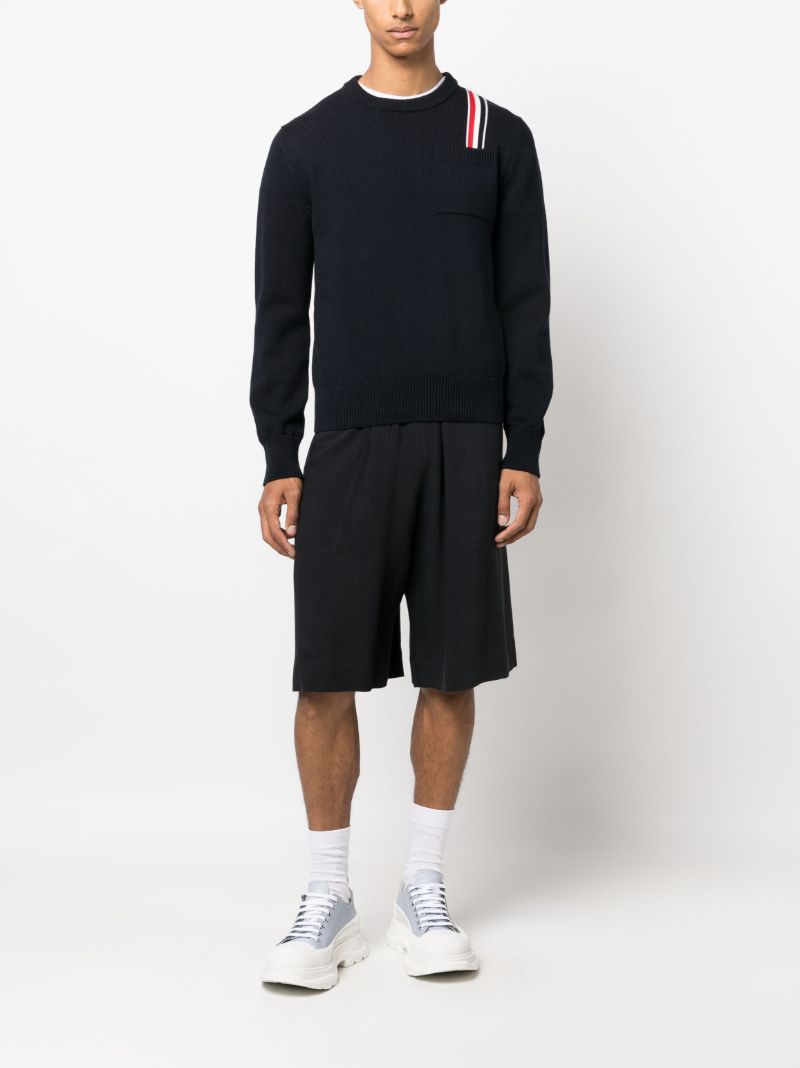 Blue Rwb-stripe Cotton Sweater