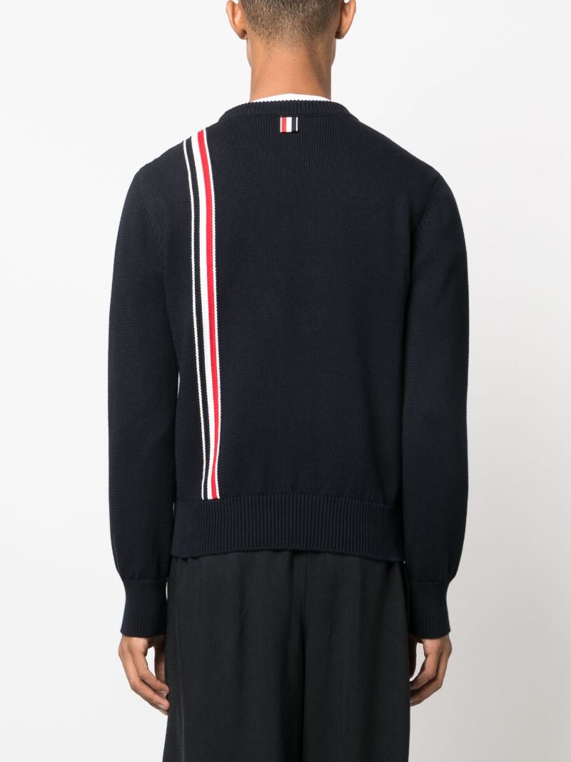 Blue Rwb-stripe Cotton Sweater