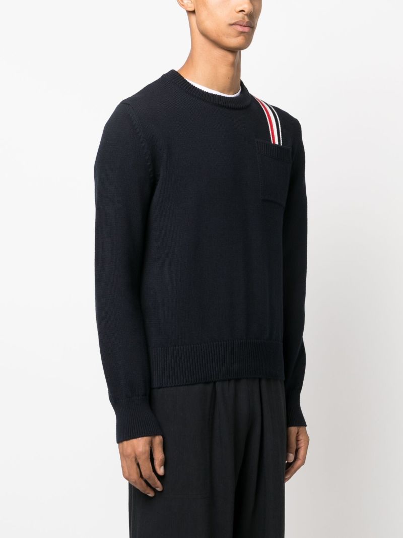 Blue Rwb-stripe Cotton Sweater