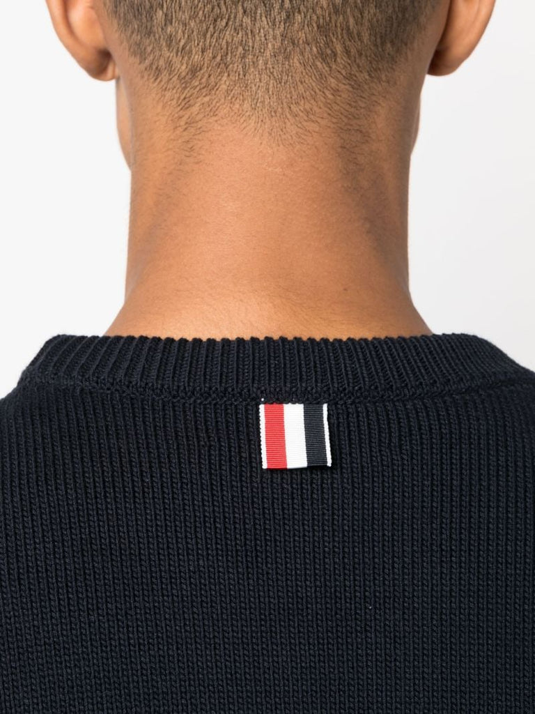 Blue Rwb-stripe Cotton Sweater
