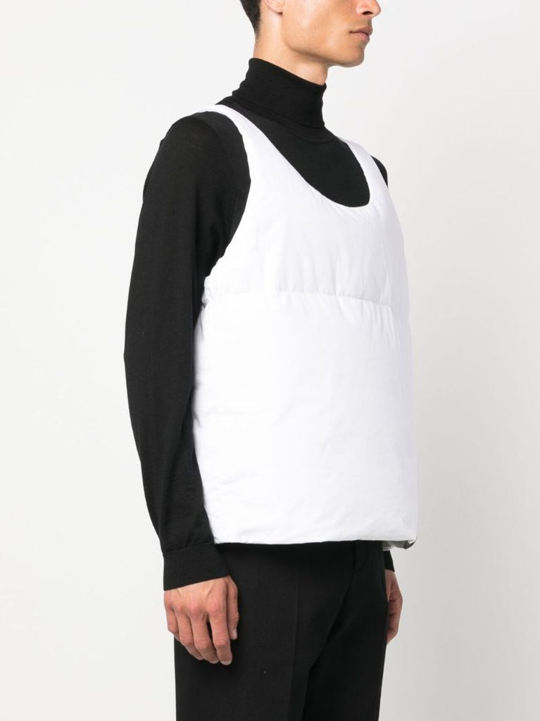 White Logo-tape Scoop-neck Gilet
