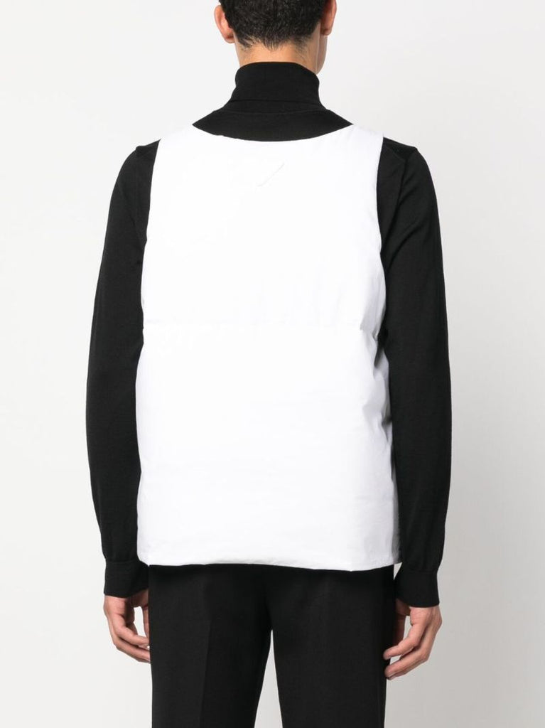White Logo-tape Scoop-neck Gilet