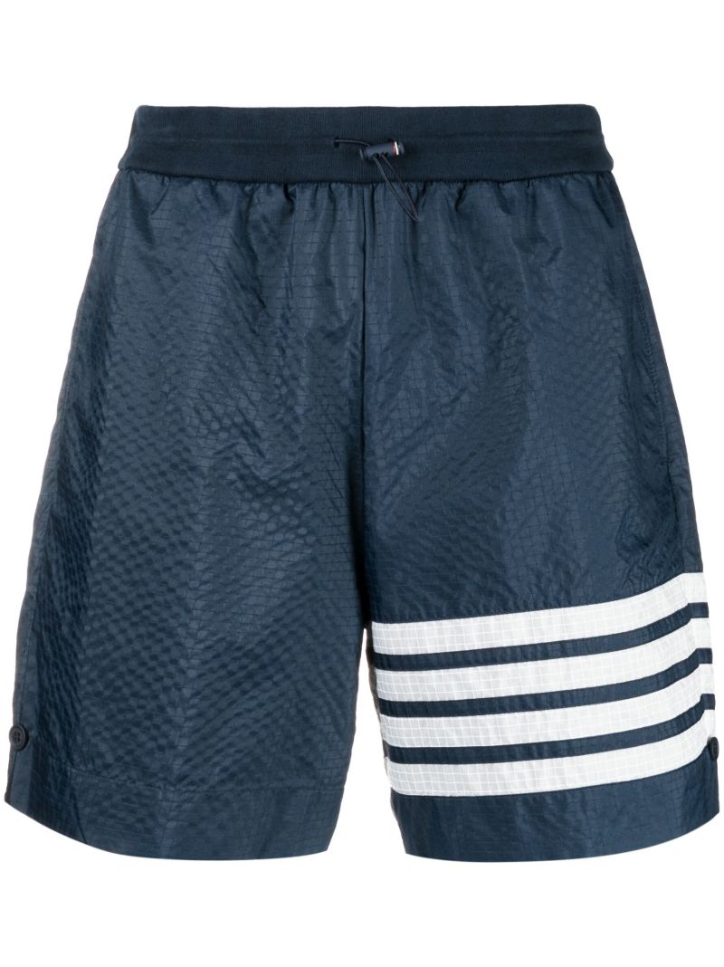 Blue 4-bar Stripe Ripstop Track Shorts