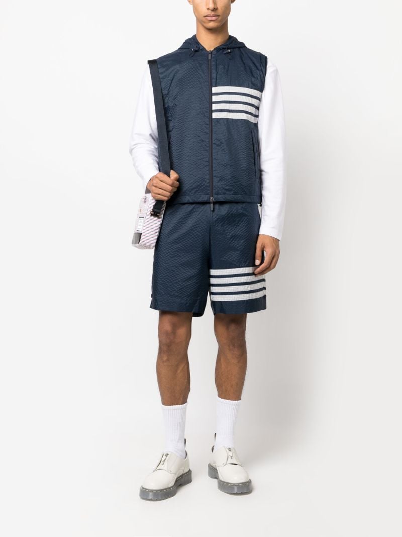 Blue 4-bar Stripe Ripstop Track Shorts