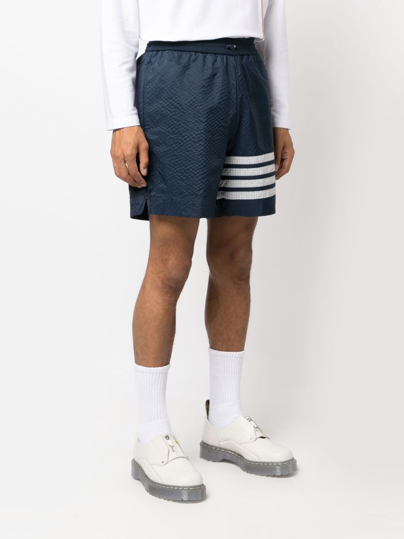 Blue 4-bar Stripe Ripstop Track Shorts