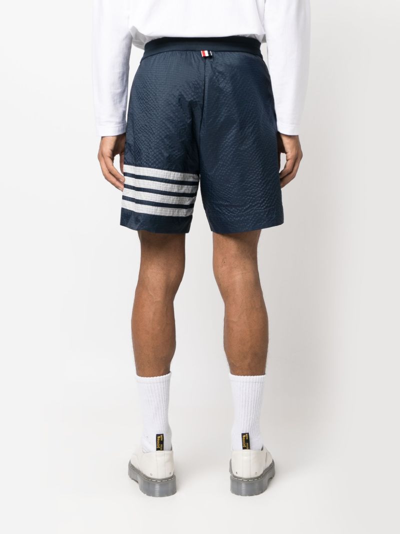 Blue 4-bar Stripe Ripstop Track Shorts