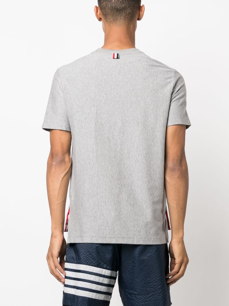 Grey Rwb Stripe-print Cotton T-shirt