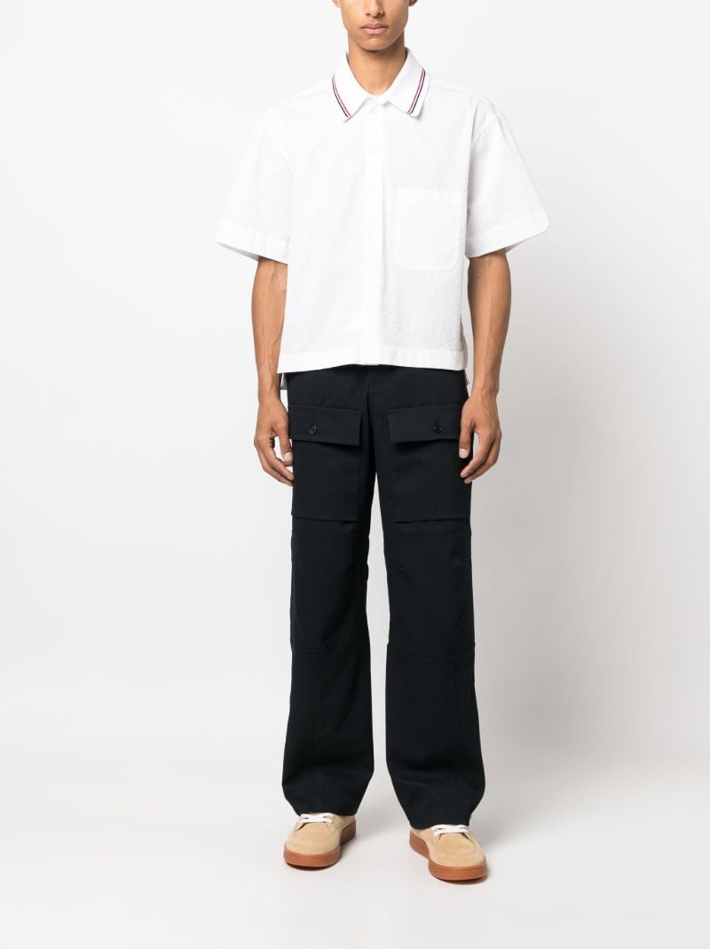 White Rwb-trim Cotton Shirt